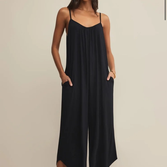 Z Supply Flared Black Jumpsuit - Picture 1 of 4